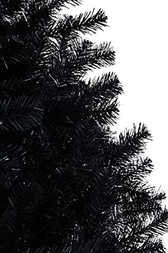 Perfect Holiday 7ft Black Canadian Pine Christmas Tree with 855 Tips & Metal Stand