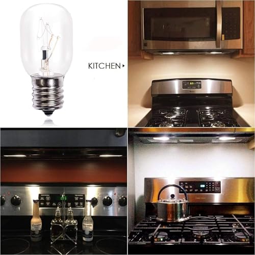 40W E17 Base Appliance Light Bulbs for Microwave and Oven, 6 Pack