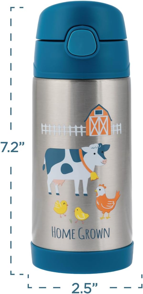 Stephen Joseph Insulated Water Bottle - Double Wall Stainless Steel, BPA-Free, 11.8 Ounces, Bee Design