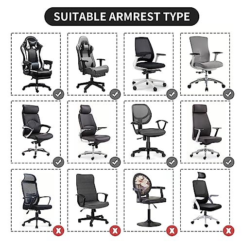 Stretch Jacquard Office Chair Armrest Covers - Water Resistant, 2 Pack