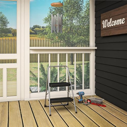 2-Step Household Folding Step Stool, Lightweight Non-Slip Utility Stool
