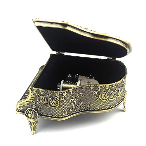 Boutique Embossed Metal Music Box - 'You Are My Sunshine' Melody, Handcrafted Antique Jewelry Gift