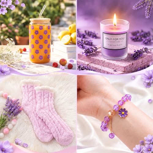 Vesici Purple Crochet Rose Bouquet Blanket Get Well Gift for Women