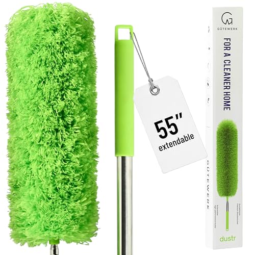 Extendable Microfiber Duster with 55" Stainless Steel Pole & Bendable Head