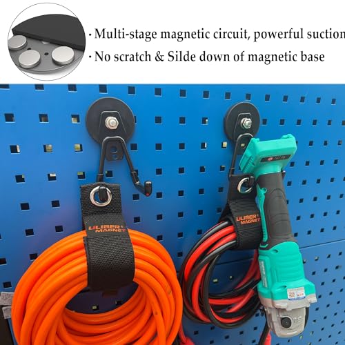 Heavy Duty Magnetic Garage Hooks 4 Pack Rubber Coated Tool Holders