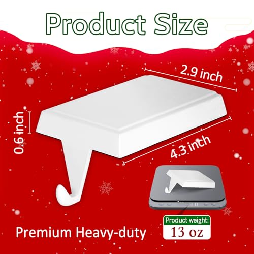 Weighted Metal Christmas Stocking Holders for Mantel - Non-Slip 4-Pack