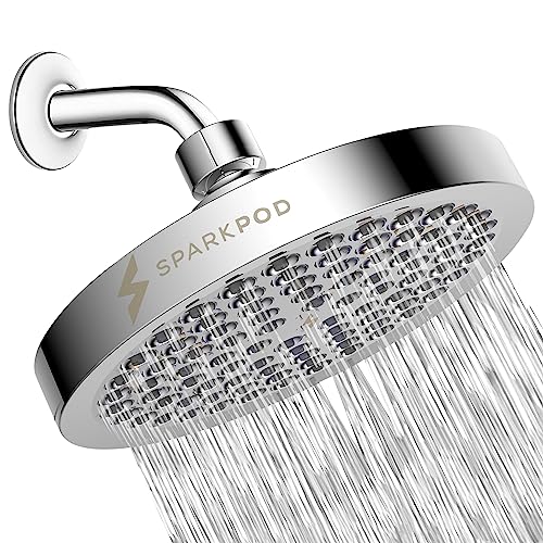 SparkPod 6-Inch High Pressure Rain Shower Head, Polished Chrome