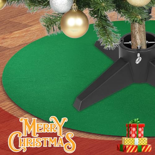 Reversible Christmas Tree Stand Mat - 28 Inch Round Felt Floor Protector