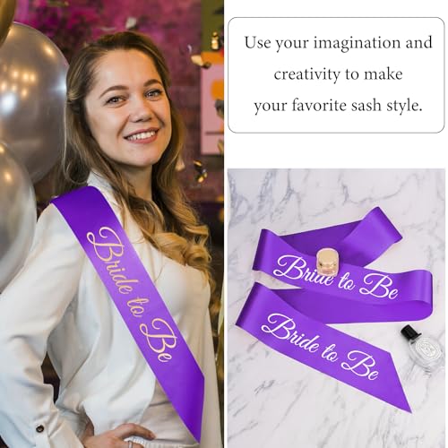 Customizable Purple Satin Sash for Weddings, Birthdays & Graduations