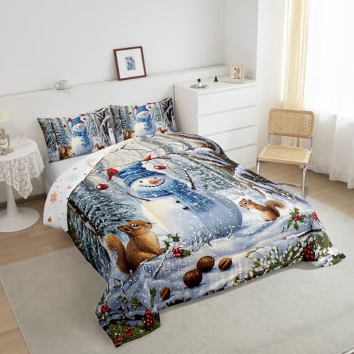 Feelyou Cute Christmas Snowman Kids Bedding Set King