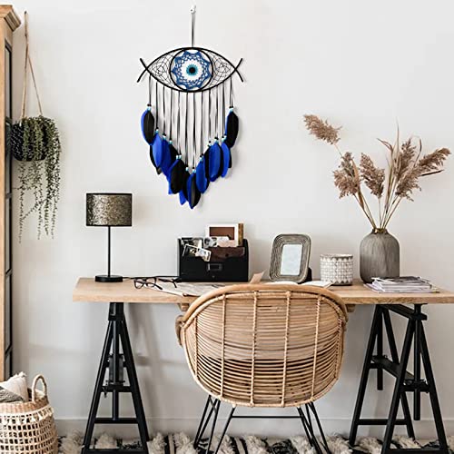 Handmade Evil Eye Dream Catcher Wall Hanging Decor for Bedroom