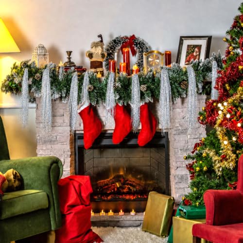 Okxiri 6000 Strands 18" Silver Tinsel Icicles for Christmas Tree (Variation: Silver)