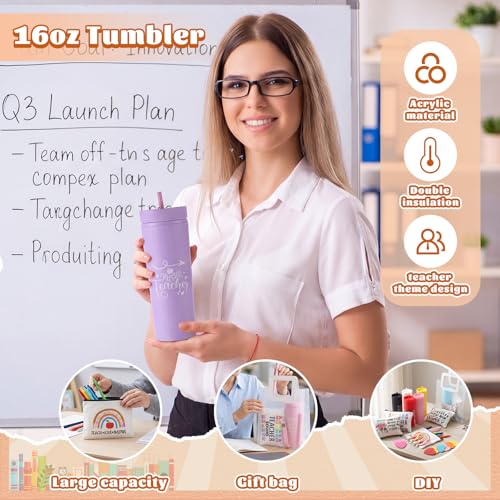 Teacher Appreciation Gift Set with 16 oz Insulated Tumbler and Accessories