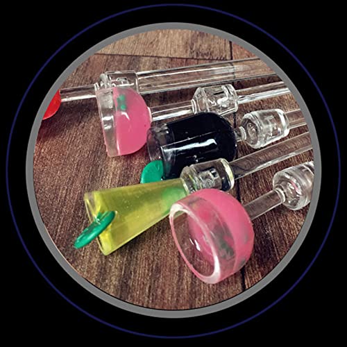 ABSOK Colorful Acrylic Cocktail Stir sticks - Reusable Drink Picks, 23cm Set of 10