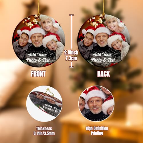 Personalized Ceramic Christmas Ornament - Custom Double-Sided Photo Gift
