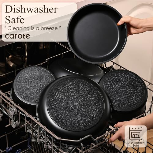 19-Piece Nonstick Cookware Set with Detachable Handles & Lids - Black