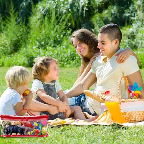 3-Piece Clear PVC Toy Storage Bags with Handles and Zipper, 9.4-inch
