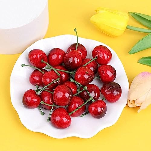 20pcs Lifelike Artificial Cherries for Home Decoration & Crafts