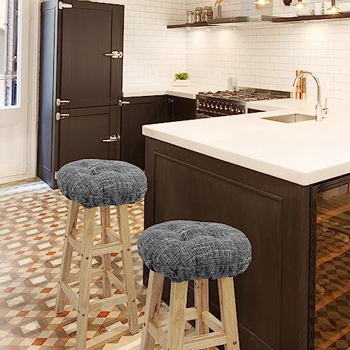 Round Bar Stool Cushion, 13-Inch Anti-Slip Padded Seat Cover, Light Gray