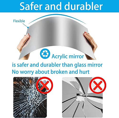 12" x 16" Acrylic Mirror Sheet - Shatterproof Self-Adhesive Wall Mirror