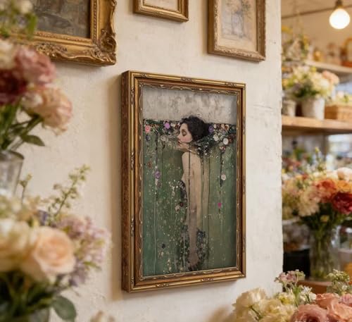 Vintage Gold Framed Ophelia Wall Art Dark Academia Canvas Print