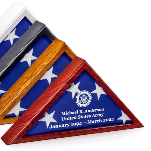 Solid Wood Military Burial Flag Display Case for 5' x 9.5' Flag