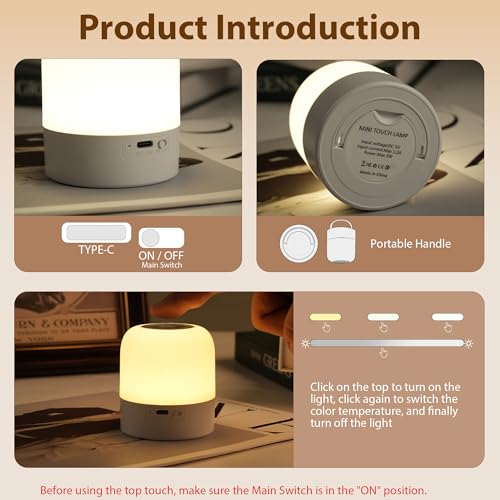 Portable Baby Night Light - Rechargeable LED Touch Lamp for Nursery & Nursing
