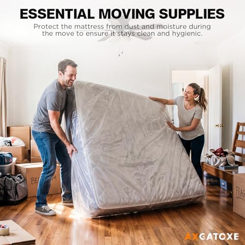 Clear Plastic Mattress Bag for Moving & Storage - Waterproof Cover, 1.5 Mil