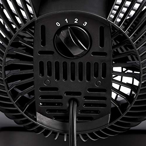 Amazon Basics Air Circulator Desk Fan with 3-Speed Settings and 90-Degree Tilt, Black