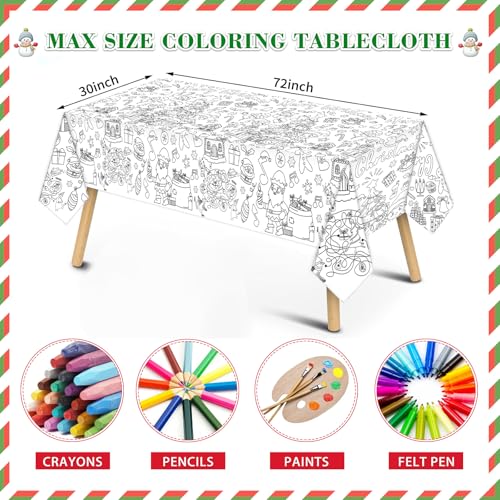 Giant Christmas Coloring Tablecloth - Disposable Holiday Kids Party Banner - 72x30, Variation of THIS listing
