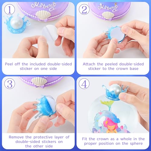 Mermaid Musical Snow Globe with LED Lights and Automatic Snowfall 100mm