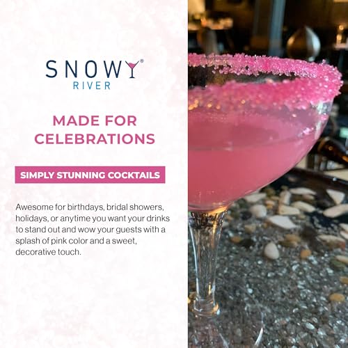 Snowy River Pink Cocktail Sugar Rimmer - Kosher Certified 4oz Natural Beverage Garnish