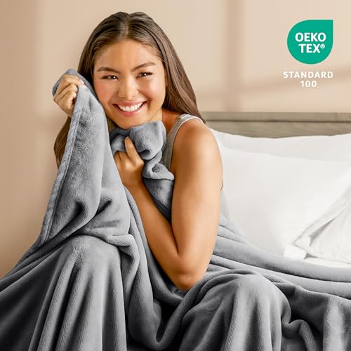 Bare Home Ultra-Soft Microplush Fleece Blanket - Twin/Twin XL, Grey
