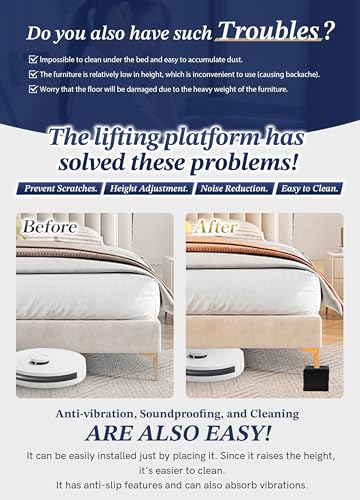 Heavy-Duty Adjustable Bed Risers - 4 Pack Stackable Furniture Risers, 4000 lbs
