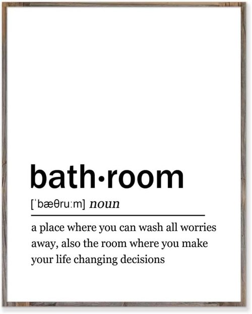 Bathroom Definition Wall Art Print | Funny Typography Home Decor - 8x10 Unframed