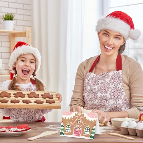Christmas Greeting Cards with Envelopes & Stickers - Gingerbread House Design, 36 Pack 4x6 Inches