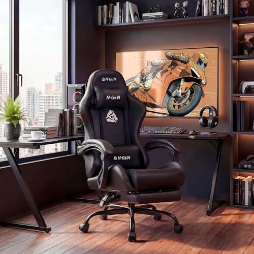 Ergonomic High-Back Gaming Desk Chair with Footrest & Lumbar Support