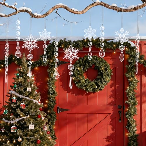40-Piece Acrylic Snowflake and Icicle Christmas Tree Ornaments Set