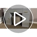 42-Inch Makeup Vanity Desk with LED Lighted Mirror, Power Outlet & Storage