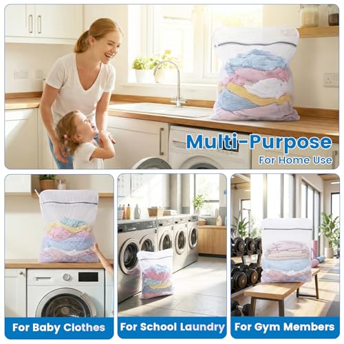 2-Pack Extra Large Mesh Laundry Bags for Delicates, 24 x 32 Inch