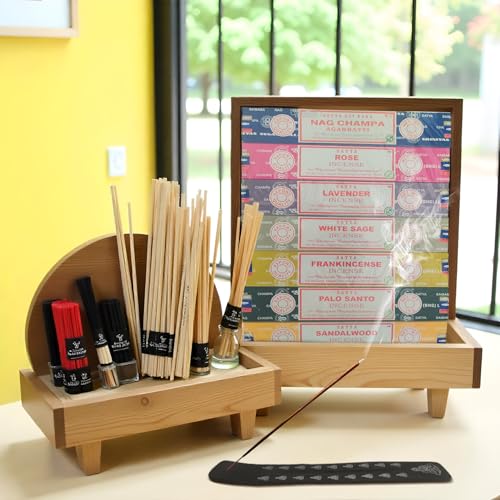 Hand-Rolled Masala Incense Sticks Variety Pack with Wooden Holder