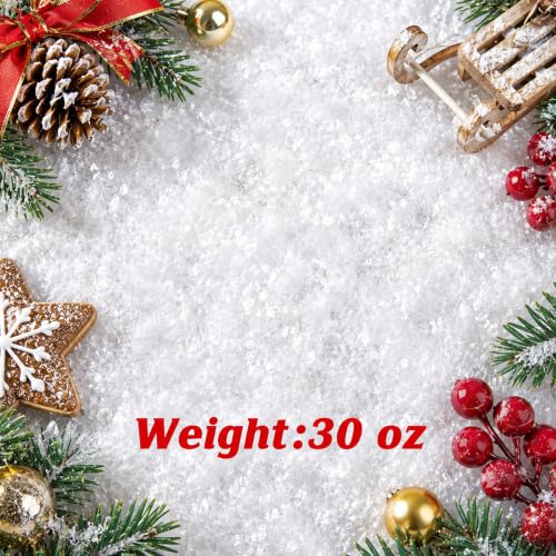 Shell White 30oz Christmas Fake Snow Decoration - Sparkling Artificial Flakes for Holiday Decor