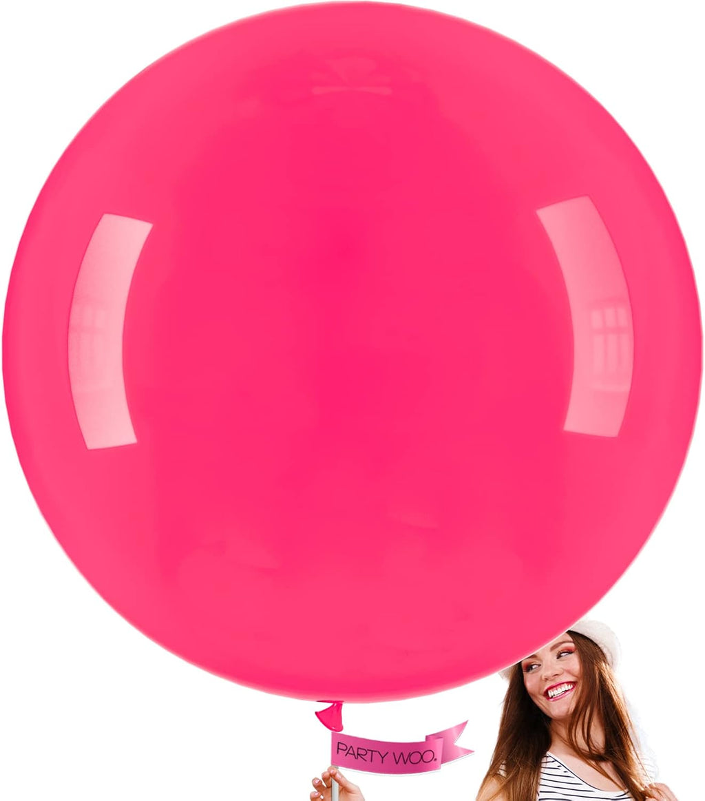 PartyWoo Hot Pink Balloons - 36 Inch Magenta Fuchsia for Baby Shower & Birthday Celebrations