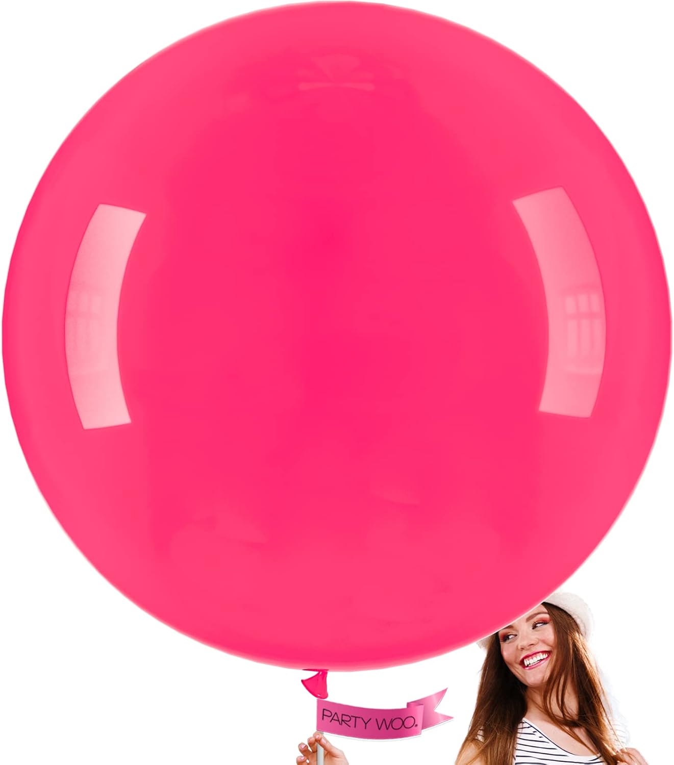PartyWoo Hot Pink Balloons - 36 Inch Magenta Fuchsia for Baby Shower & Birthday Celebrations