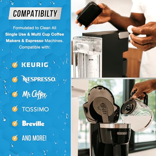 Coffee Machine Descaler Tablets 24 Pack - Universal Espresso & Drip Cleaner