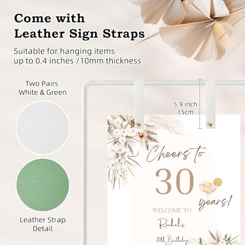 Adjustable Wedding Sign Holder Stand with Leather Hanging Straps