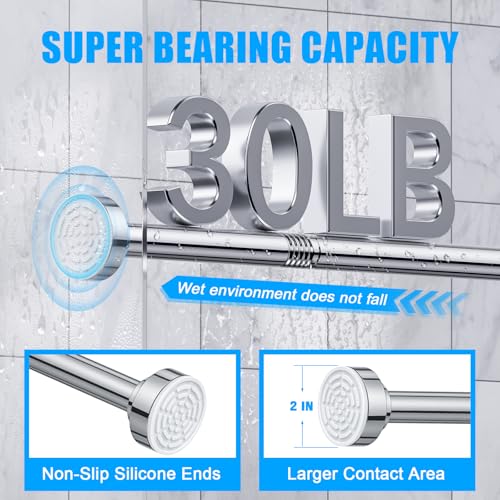 TEECK Adjustable Shower Curtain Rod 32-80 Inch Stainless Steel Tension Rod
