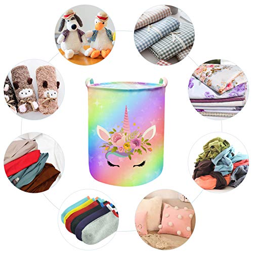 Collapsible Unicorn Laundry Basket - 43.3L Waterproof Nursery Hamper