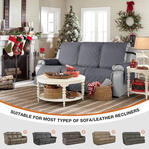 Waterproof Recliner Couch Cover for 3-Seater Sofa - Dark Gray