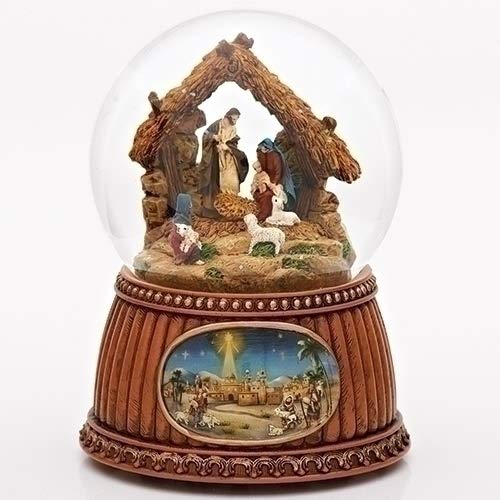 Roman Christmas Nativity 100MM Musical Snow Globe Glitterdome - Plays